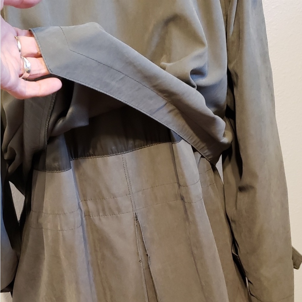 Fleet Street Olive Green Overcoat Trench Coat Long Jacket, Vintage 80’s 90’s - Picture 13 of 13